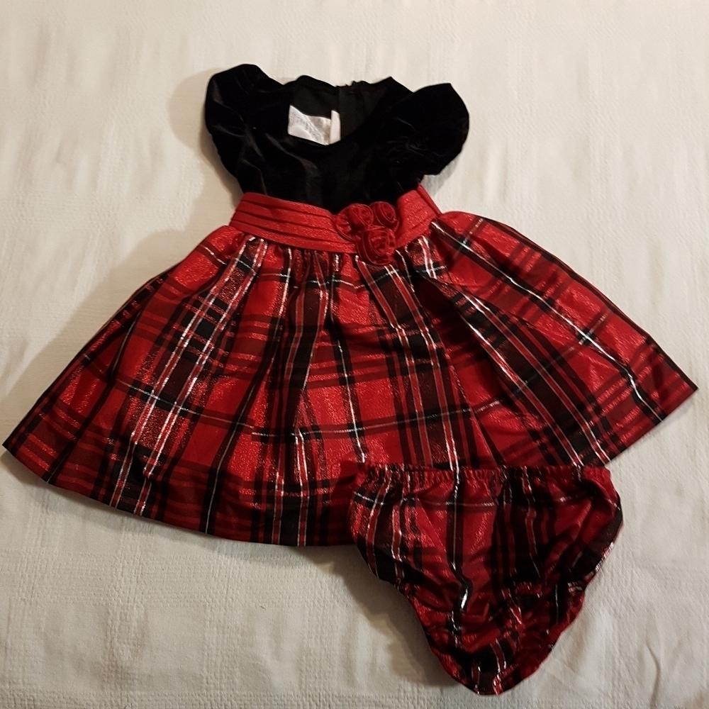Bonnie Baby girls 18 months holiday dress with diaper cover